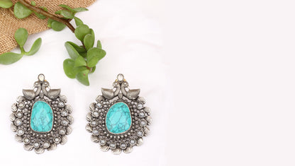 Silver Adiba Turquoise Earrings
