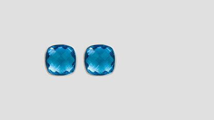 Sangeeta Boochra Ocean Blue Silver Stud Earrings