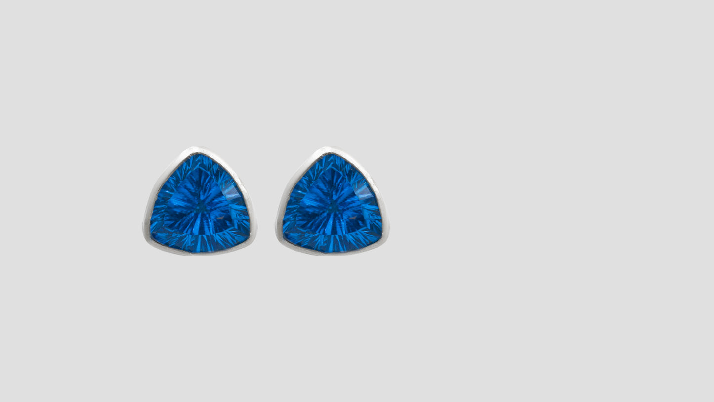 Sangeeta Boochra Sterling Silver Blue Trillion Stud