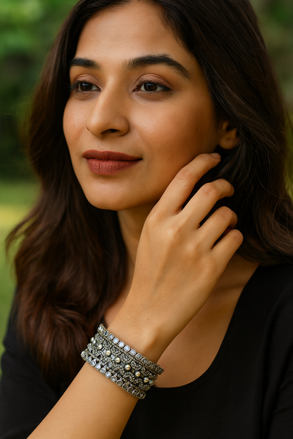 Antique Silver Bangle | Handcrafted by Sangeeta Boochra
