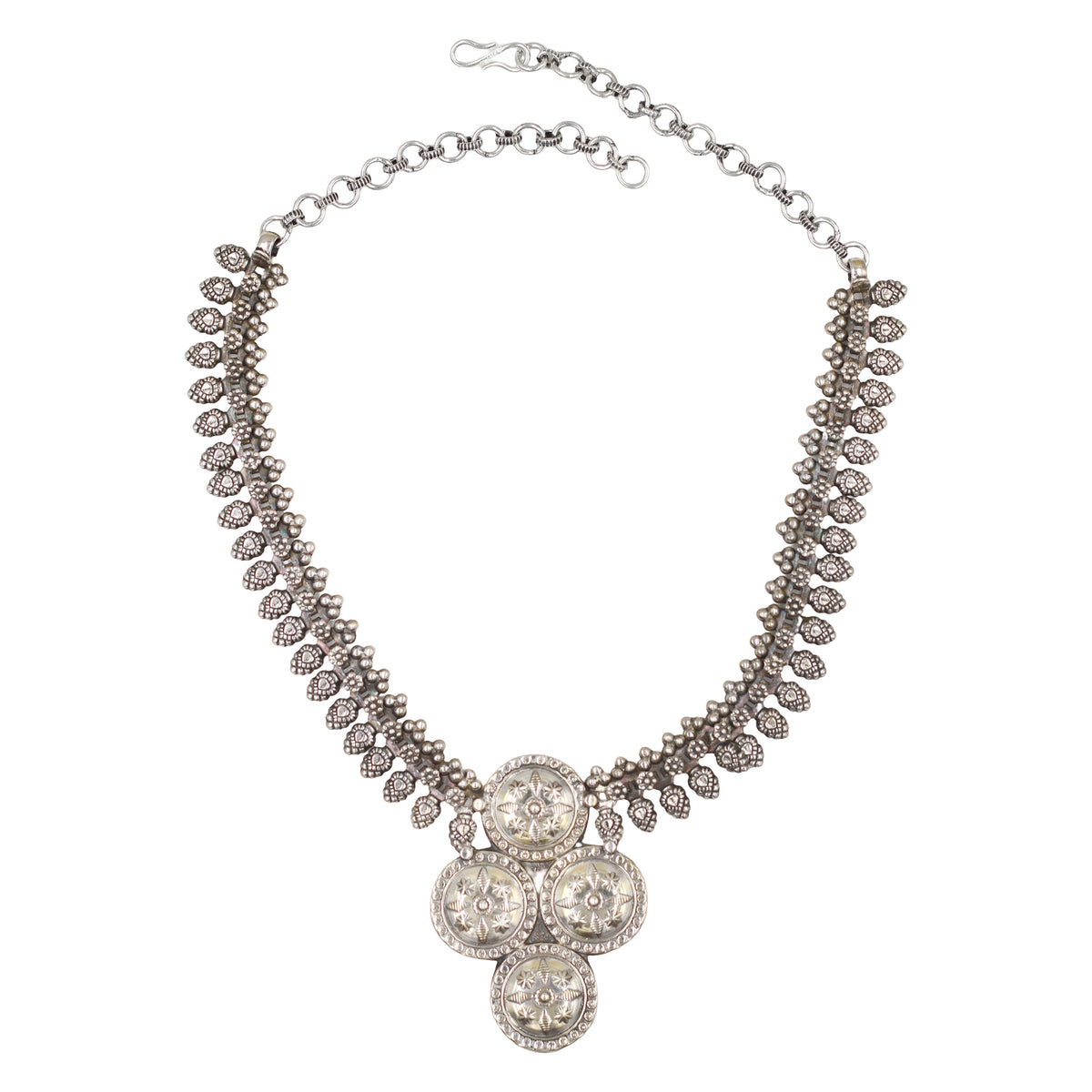 Sangeeta Boochra Oxidised Sterling Silver Traditional Statement Necklace