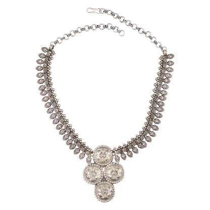 Sangeeta Boochra Oxidised Sterling Silver Traditional Statement Necklace