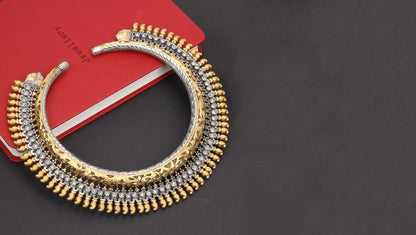 Handcrafted Silver Necklace with Gold Plating