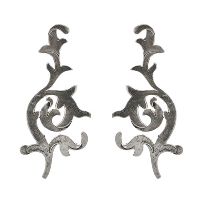 Sangeeta Boochra Oxidized Sterling Silver Vine Motif Earrings