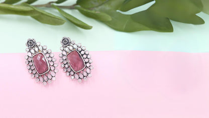 Unique Silver Earrings with Exquisite Hydro Gemstones