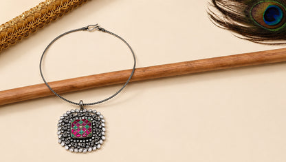 Vividh- Silver Zara Kundan Necklace