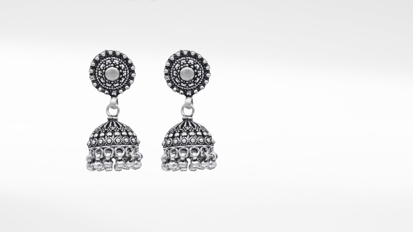 Sangeeta Boochra Handcrafted Silver Jhumki