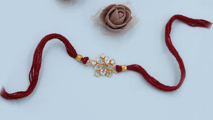 Sangeeta Boochra "925 Sterling Silver Stone-Studded Rakhi: Timeless Bond"