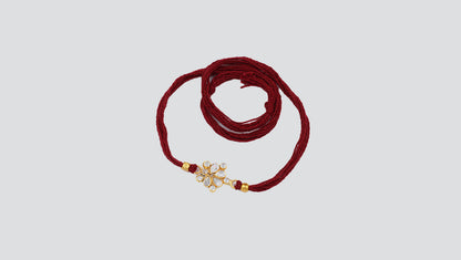 Sangeeta Boochra "925 Sterling Silver Stone-Studded Rakhi: Timeless Bond"