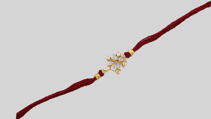 Sangeeta Boochra "925 Sterling Silver Stone-Studded Rakhi: Timeless Bond"