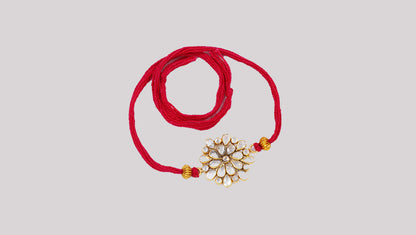 Sangeeta Boochra "925 Sterling Silver Stone-Studded Rakhi: Timeless Bond"