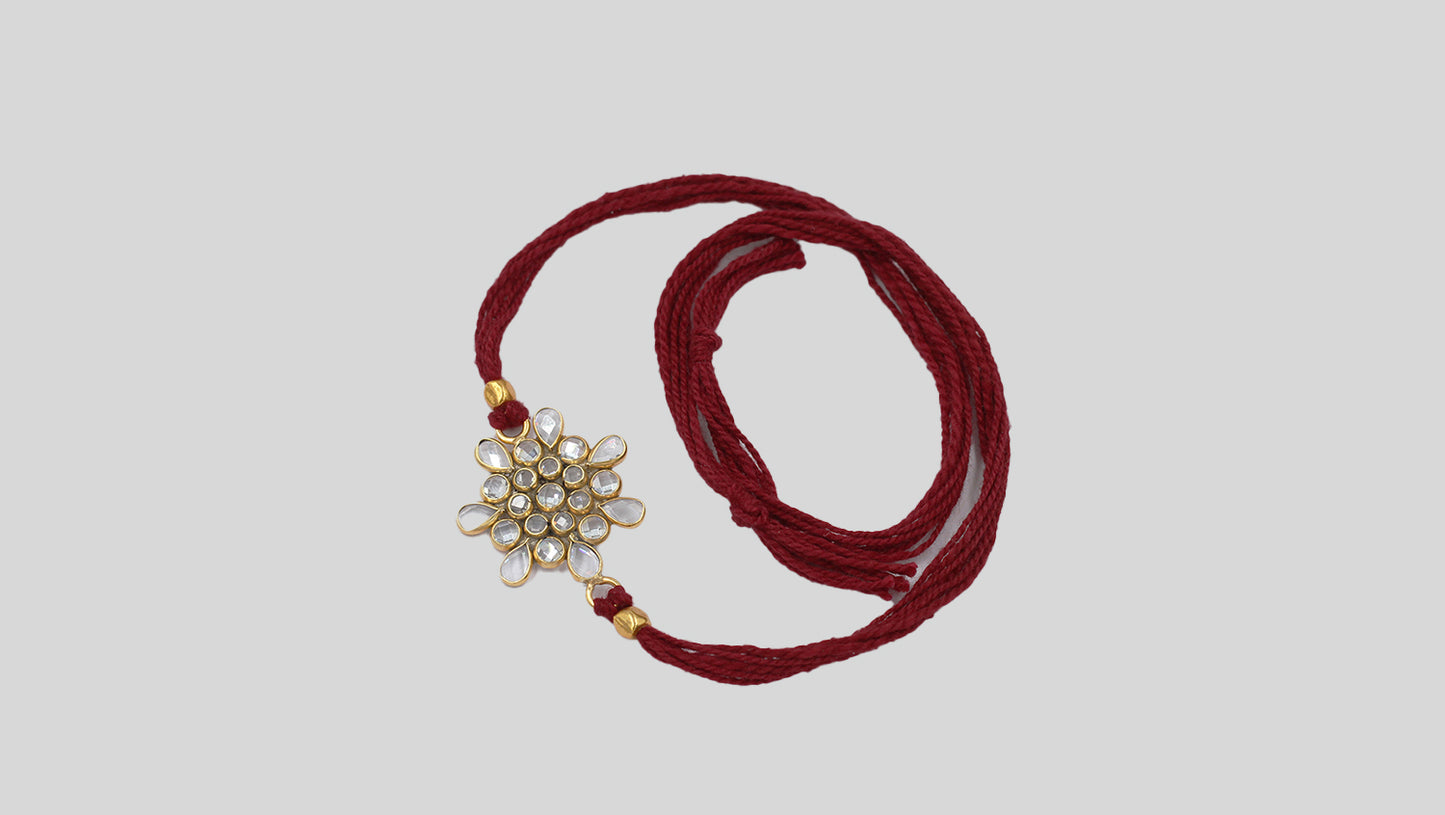 Sangeeta Boochra "925 Sterling Silver Stone-Studded Rakhi: Timeless Bond"