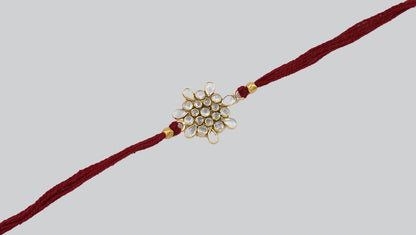 Sangeeta Boochra "925 Sterling Silver Stone-Studded Rakhi: Timeless Bond"