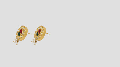 Luxe Radiance: Gold-Plated Kundan Earrings by Sangeeta Boochra