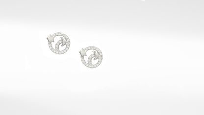 Sangeeta Boochra 925 Sterling Silver Jewelry Circular Cubic Zirconia CZ Stud Earring