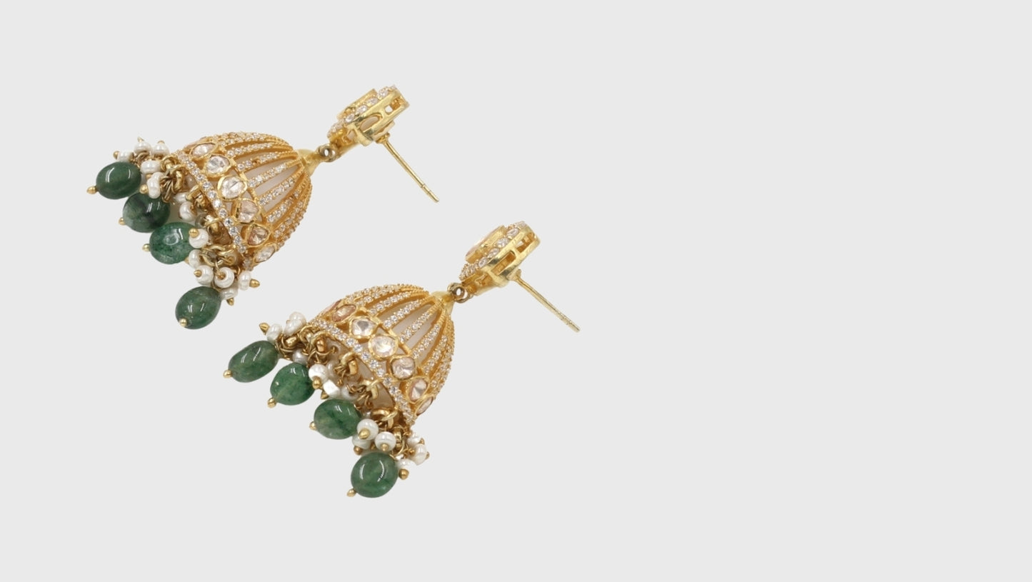 Sangeeta Boochra Silver Moissanite Earrings