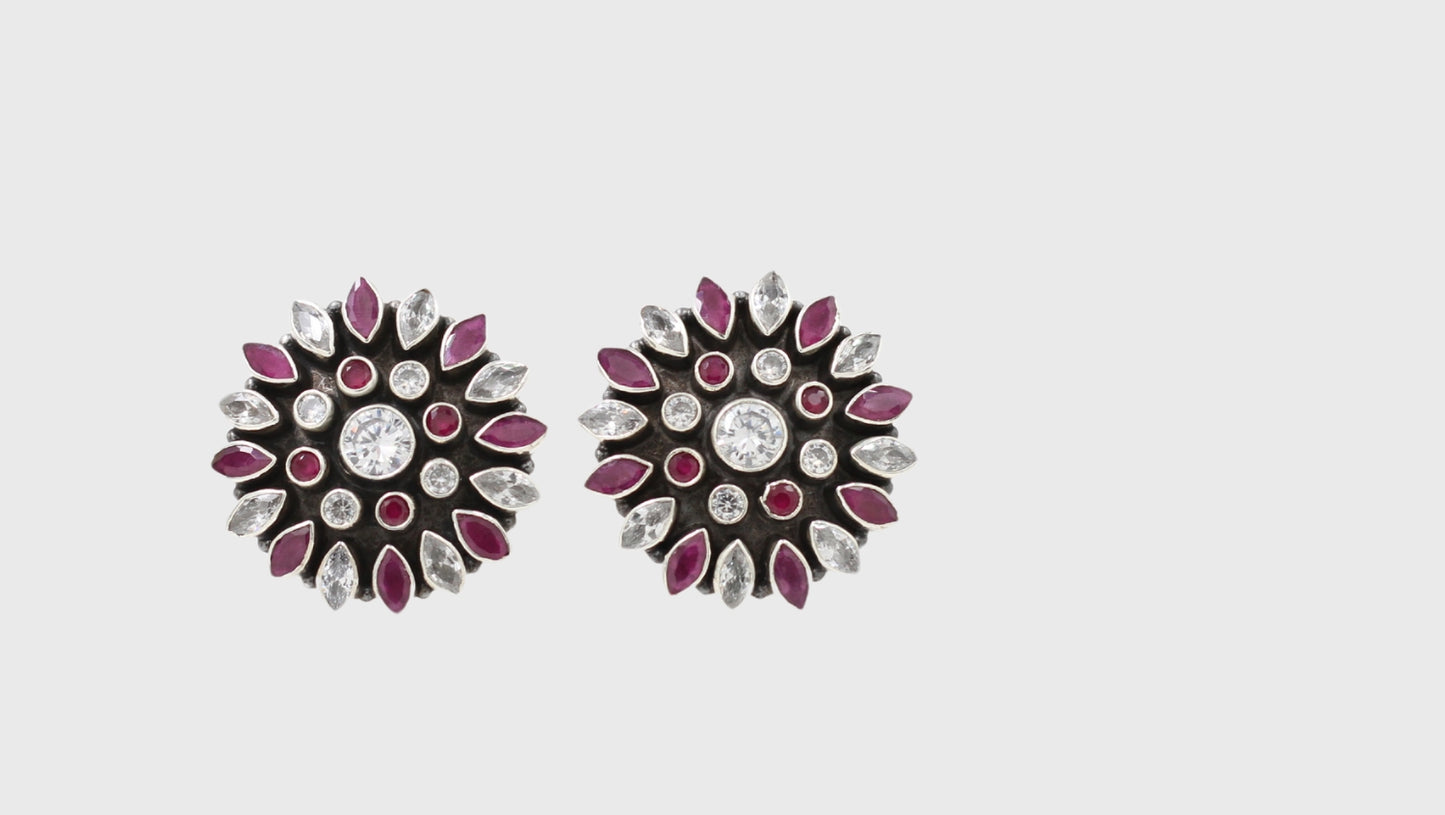 Ornate Elegance: Sangeeta Boochra Silver Handcrafted Earrings with Pendant