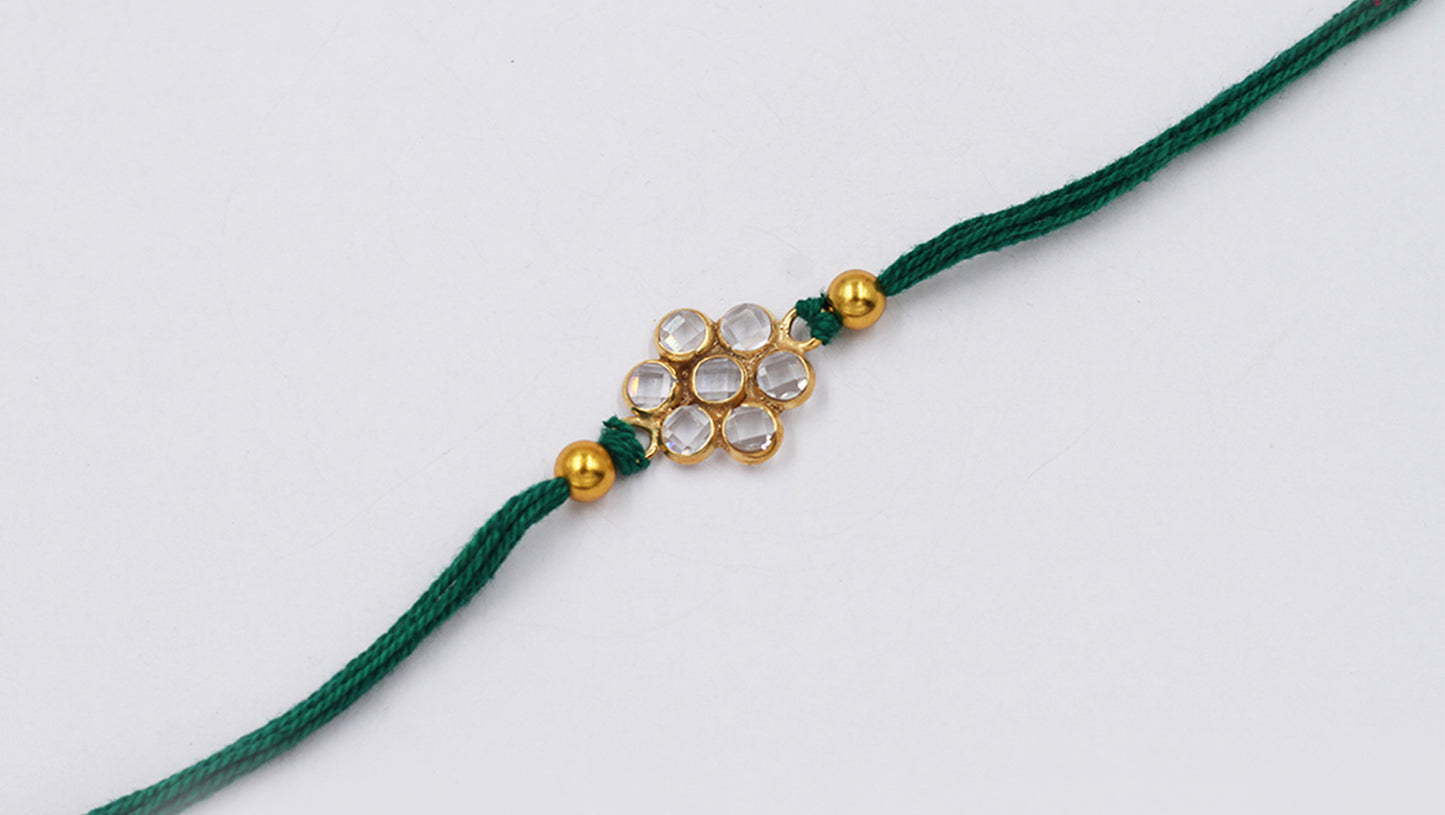 Sangeeta Boochra "925 Sterling Silver Stone-Studded Rakhi: Timeless Bond"