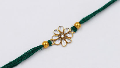 Sangeeta Boochra "925 Sterling Silver Stone-Studded Rakhi: Timeless Bond"