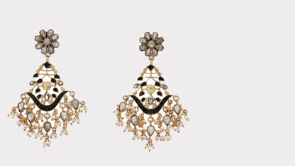 Kundan Studded Hanging Earrings by Sangeeta Boochra