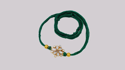 Sangeeta Boochra "925 Sterling Silver Stone-Studded Rakhi: Timeless Bond"