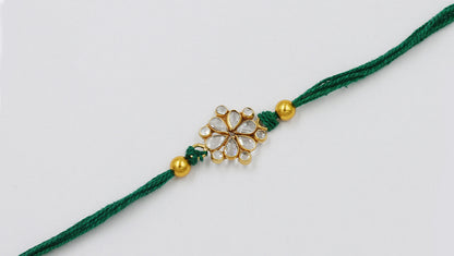 Sangeeta Boochra "925 Sterling Silver Stone-Studded Rakhi: Timeless Bond"