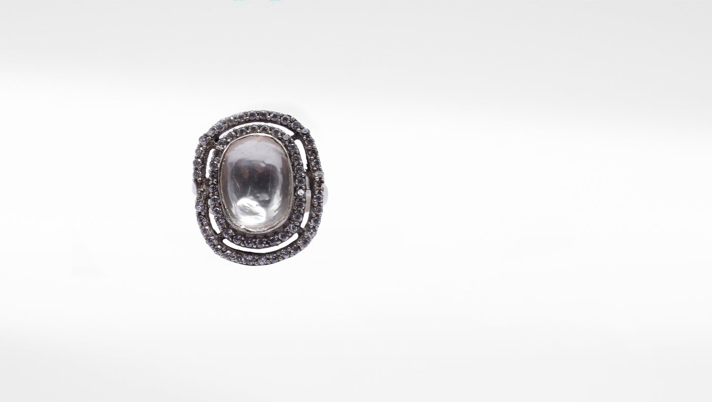 Charbagh - Silver Parvana Adjustable Ring