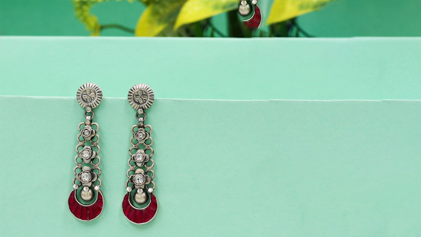 Heritage-Inspired Sterling Silver Earrings by Sangeeta Boochra