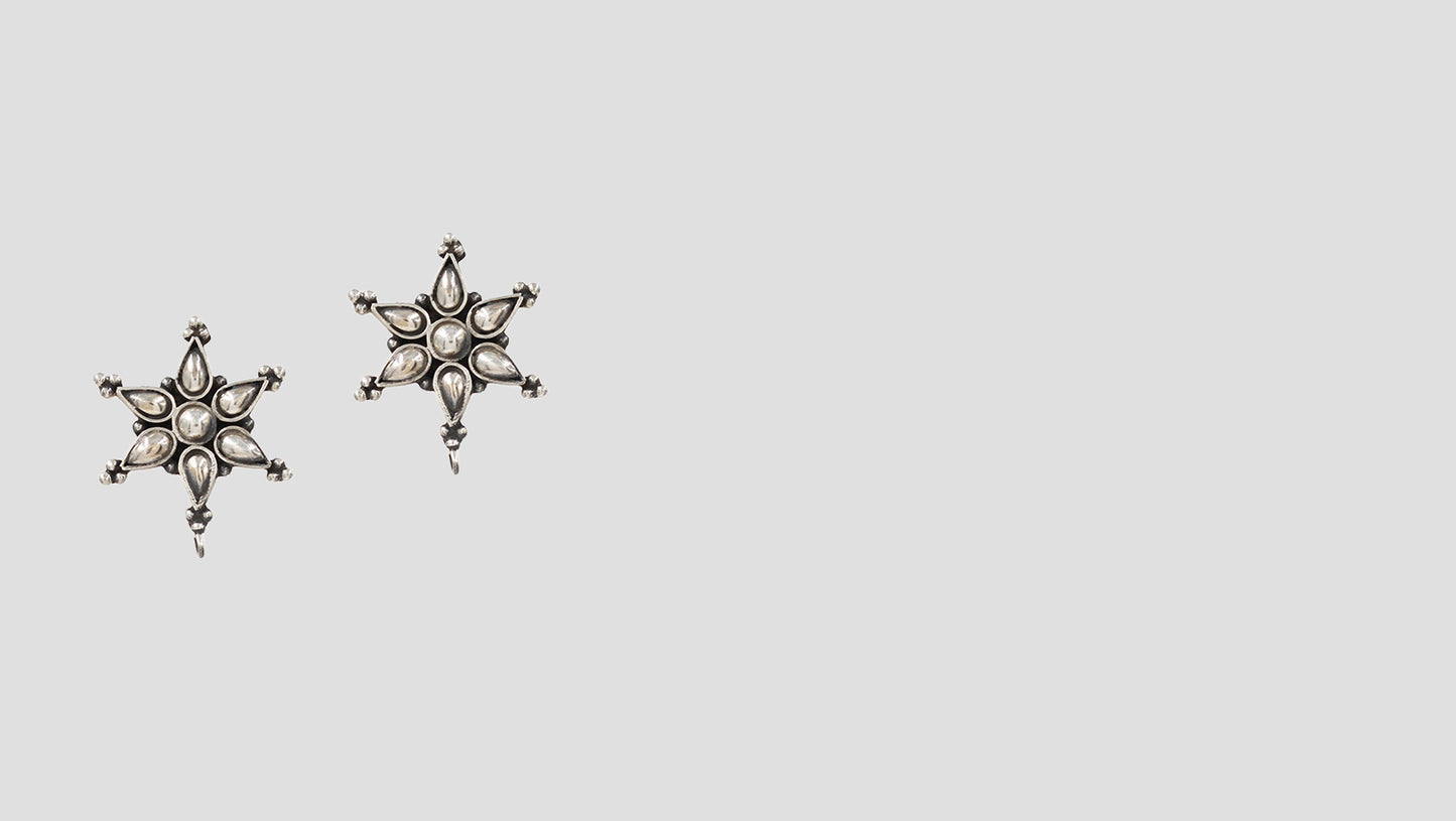 Starlit Grace: Handcrafted 925 Silver Studs