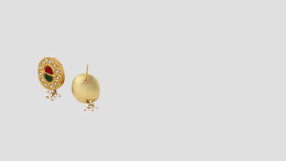 Luxe Radiance: Gold-Plated Kundan Earrings by Sangeeta Boochra