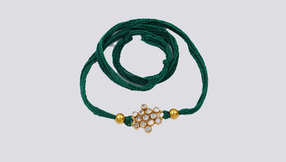 Sangeeta Boochra "925 Sterling Silver Stone-Studded Rakhi: Timeless Bond"