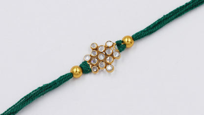 Sangeeta Boochra "925 Sterling Silver Stone-Studded Rakhi: Timeless Bond"