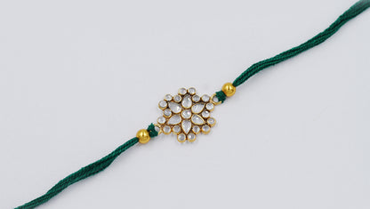 Sangeeta Boochra "925 Sterling Silver Stone-Studded Rakhi: Timeless Bond"