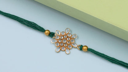 Sangeeta Boochra "925 Sterling Silver Stone-Studded Rakhi: Timeless Bond"