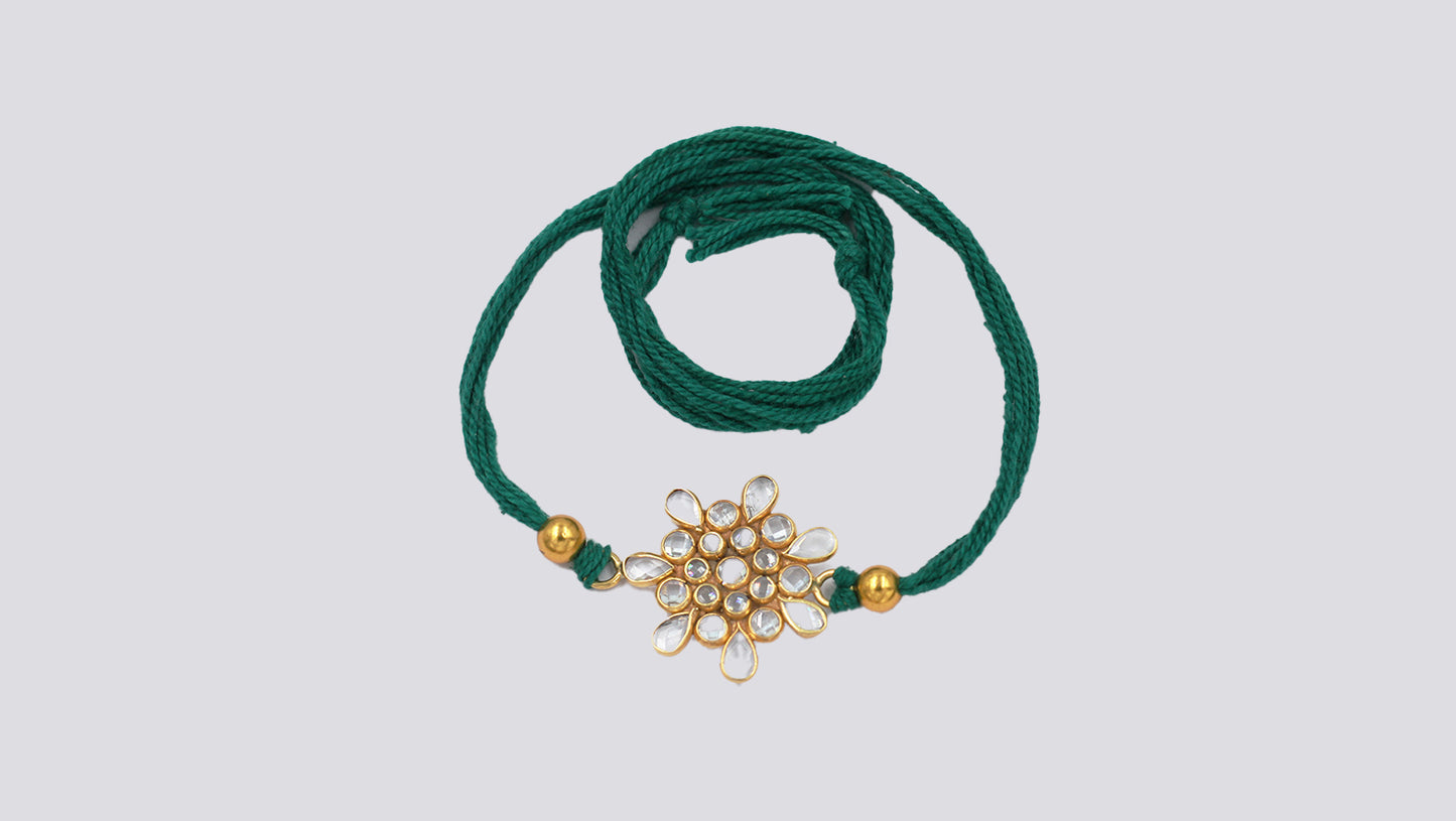 Sangeeta Boochra "925 Sterling Silver Stone-Studded Rakhi: Timeless Bond"