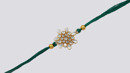 Sangeeta Boochra "925 Sterling Silver Stone-Studded Rakhi: Timeless Bond"