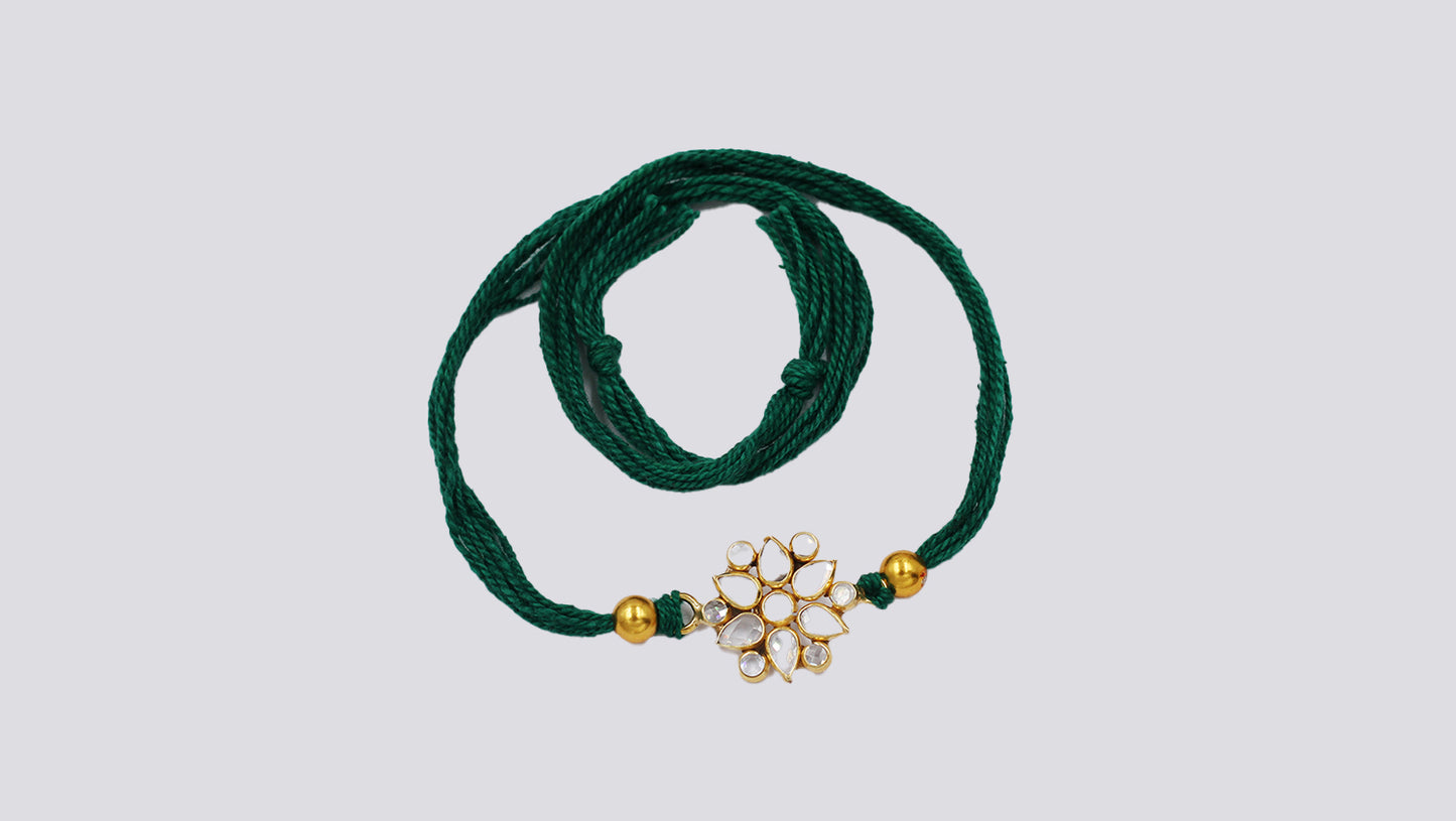 Sangeeta Boochra "925 Sterling Silver Stone-Studded Rakhi: Timeless Bond"