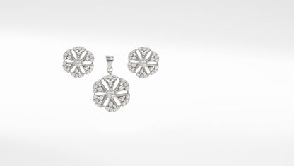 Radiant Reflection CZ Earrings & Pendant Ensemble