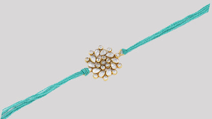 Sangeeta Boochra "925 Sterling Silver Stone-Studded Rakhi: Timeless Bond"