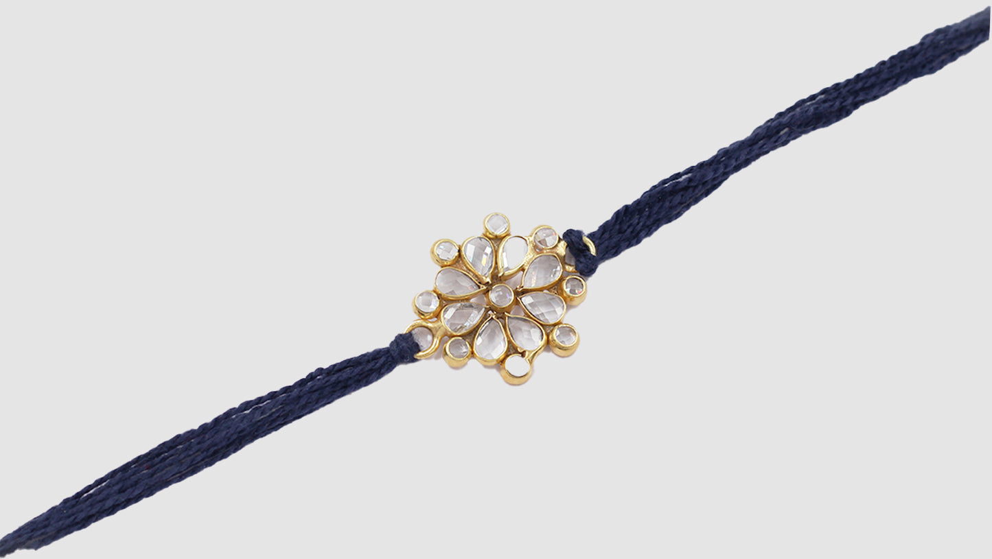 Sangeeta Boochra "925 Sterling Silver Stone-Studded Rakhi: Timeless Bond"