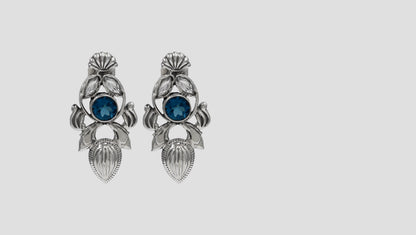 Antique Bloom Silver Earrings by Sangeeta Boochra