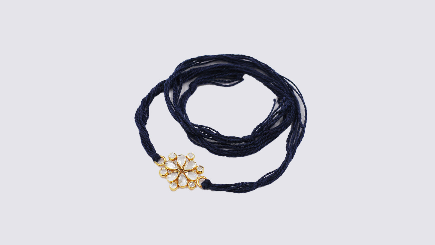 Sangeeta Boochra "925 Sterling Silver Stone-Studded Rakhi: Timeless Bond"