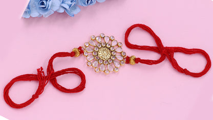 Sangeeta Boochra "925 Sterling Silver Stone-Studded Rakhi: Timeless Bond"