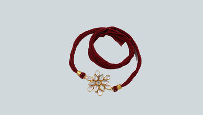 Sangeeta Boochra "925 Sterling Silver Stone-Studded Rakhi: Timeless Bond"