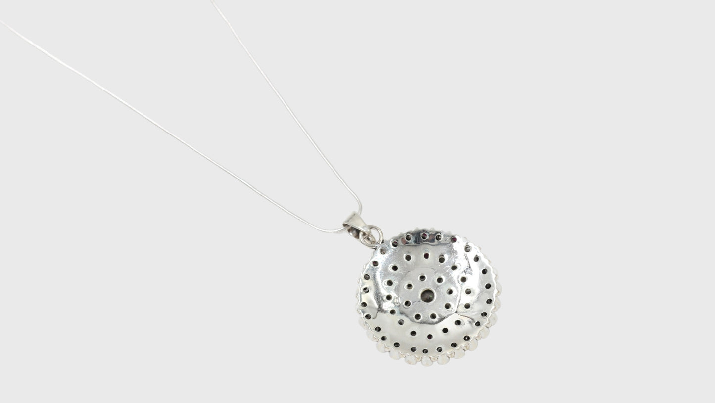 Refined Craftsmanship: Sangeeta Boochra Silver Earring and Pendant Set