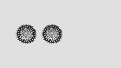Floral Radiance Silver Studs by Sangeeta Boochra