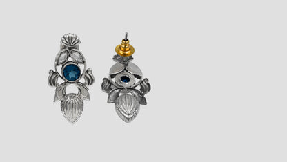 Antique Bloom Silver Earrings by Sangeeta Boochra