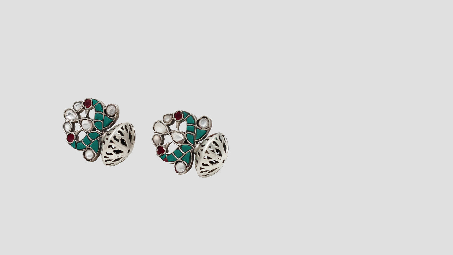 Graceful Refinement: Sangeeta Boochra Silver Handcrafted Studs