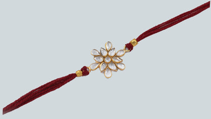 Sangeeta Boochra "925 Sterling Silver Stone-Studded Rakhi: Timeless Bond"