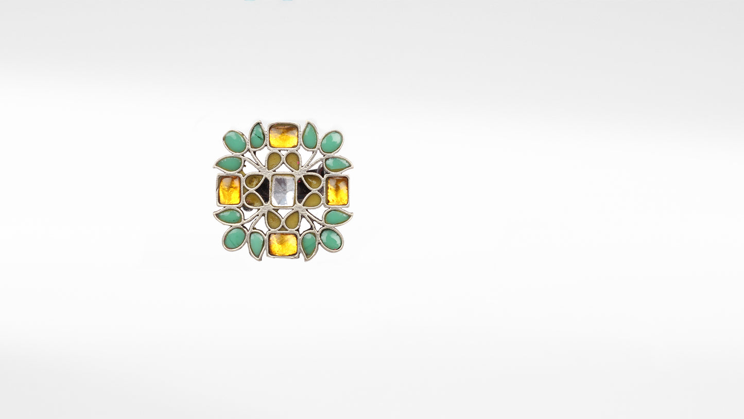 Sangeeta Boochra Silver Adjustable Traditional Ring